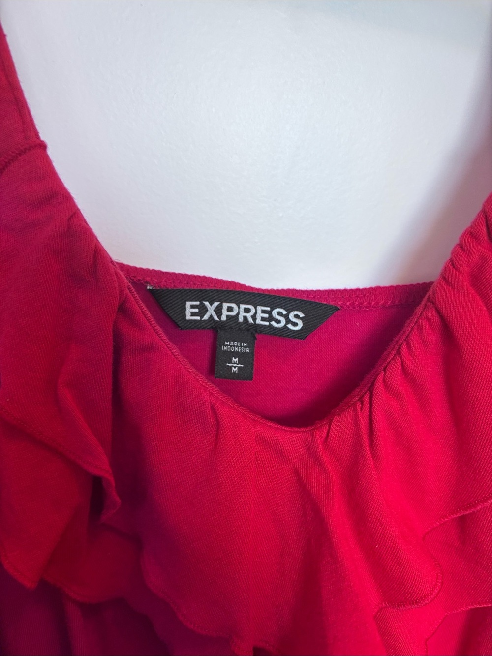 Express Red Ruffled Mini Dress - Picture 2 of 3